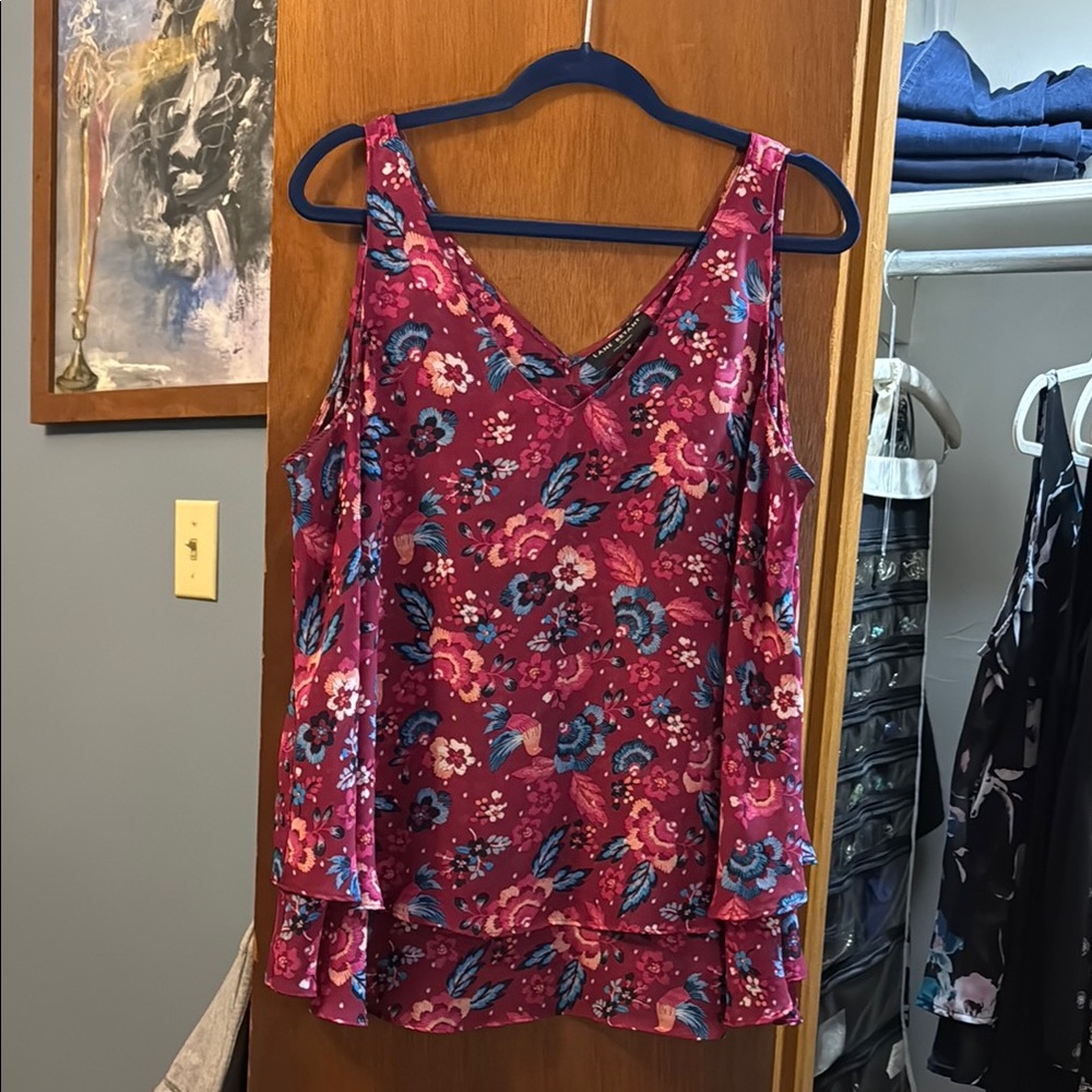 Lane Bryant Swing Double-Layer Chiffon Tank